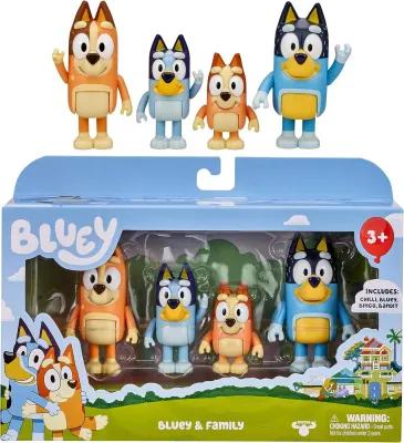 Bluey Família Pack 4 Figuras Articuladas