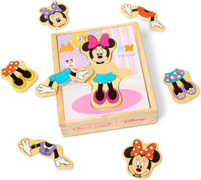 Melissa & Doug Disney Minnie Mouse Puzzle de Vestir 18 Peças em Madeira