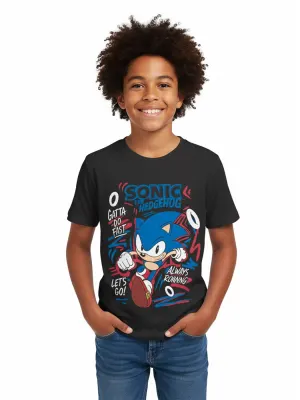 Sonic the Hedgehog T-shirt Estampada para Rapaz
