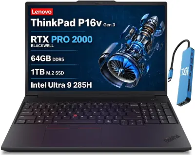 Lenovo Workstation Portable ThinkPad P16v Gen 3 16" Core Ultra 9 285H RTX PRO 2000 64GB