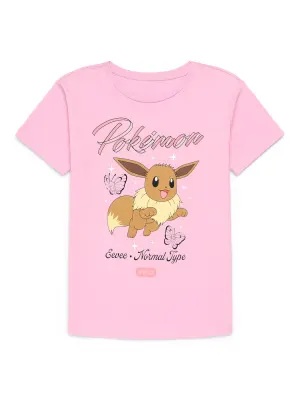 Pokémon Eevee T-shirt Manga Curta Rapariga Rosa EU 128