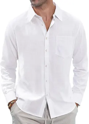 J.VER Camisa Linho Manga Comprida Branco