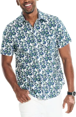 Nautica Camisa Manga Curta Estampado Floral Azul M W35301