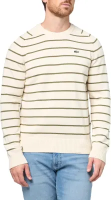 Lacoste Camisola Malha 3D Riscas Algodão Gola Redonda AH7607-51