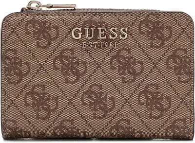 Guess Porta-Cartões Yvonne Latte com Fecho Envolvente SG2378156-LTL