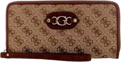 Guess Carteira Samantha Grande Fecho Envolvente Castanho Vintage Jg2313146