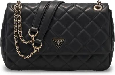 Guess Juliet Convertible Crossbody Flap Black HWQG2456210BLA