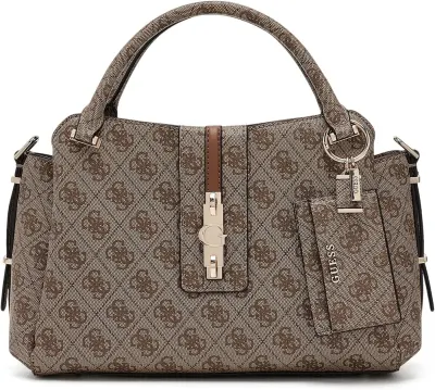 Guess Mala Satchel Yvonne Girlfriend Logótipo 4G Latte SG237806-LTL