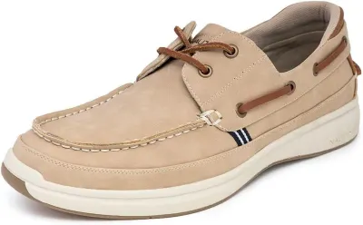Nautica Men's Boat Shoes with Laces and Padded Insole