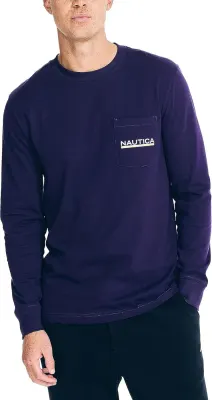 Nautica T-Shirt Manga Comprida Bolso Violeta V37501