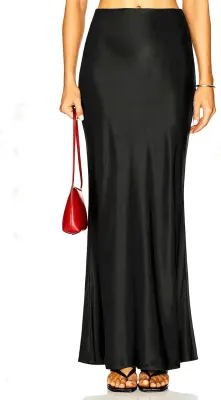 Saia Maxi em Cetim com Renda para Mulher