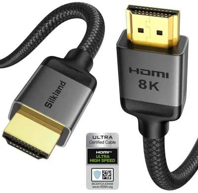 Cabo HDMI 2.1 Certificado Silkland Ultra High Speed 48Gbps Entrançado (S2213) - PS5 - Xbox Series X|S - Switch