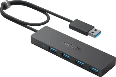 Hub USB Anker 4 em 1 - 4 Portas USB-A 3.0 até 5Gbps - PC - Portátil
