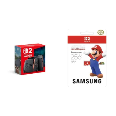 Nintendo Switch 2 Pack com microSD 256GB Samsung, Estojo e Comando Pro