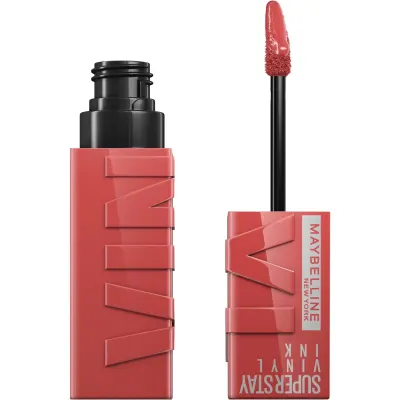 Maybelline Super Stay Vinyl Ink - Batom Líquido de Longa Duração, 15 Peachy