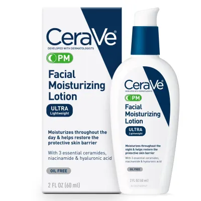 CeraVe PM - Loção Hidratante Facial de Noite Ultraleve, 60 ml