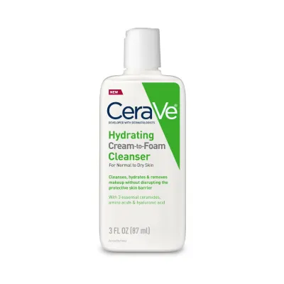 CeraVe - Creme-Espuma de Limpeza Hidratante, Tamanho de Viagem, 89 ml