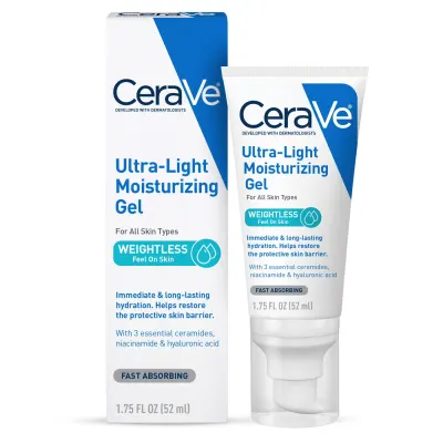 CeraVe Gel Hidratante Facial Ultraleve Ácido Hialurónico Niacinamida 52ml